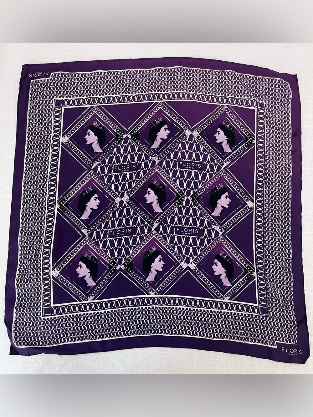 Limited Edition Floris London Platinum Jubilee 100% Silk Scarf
